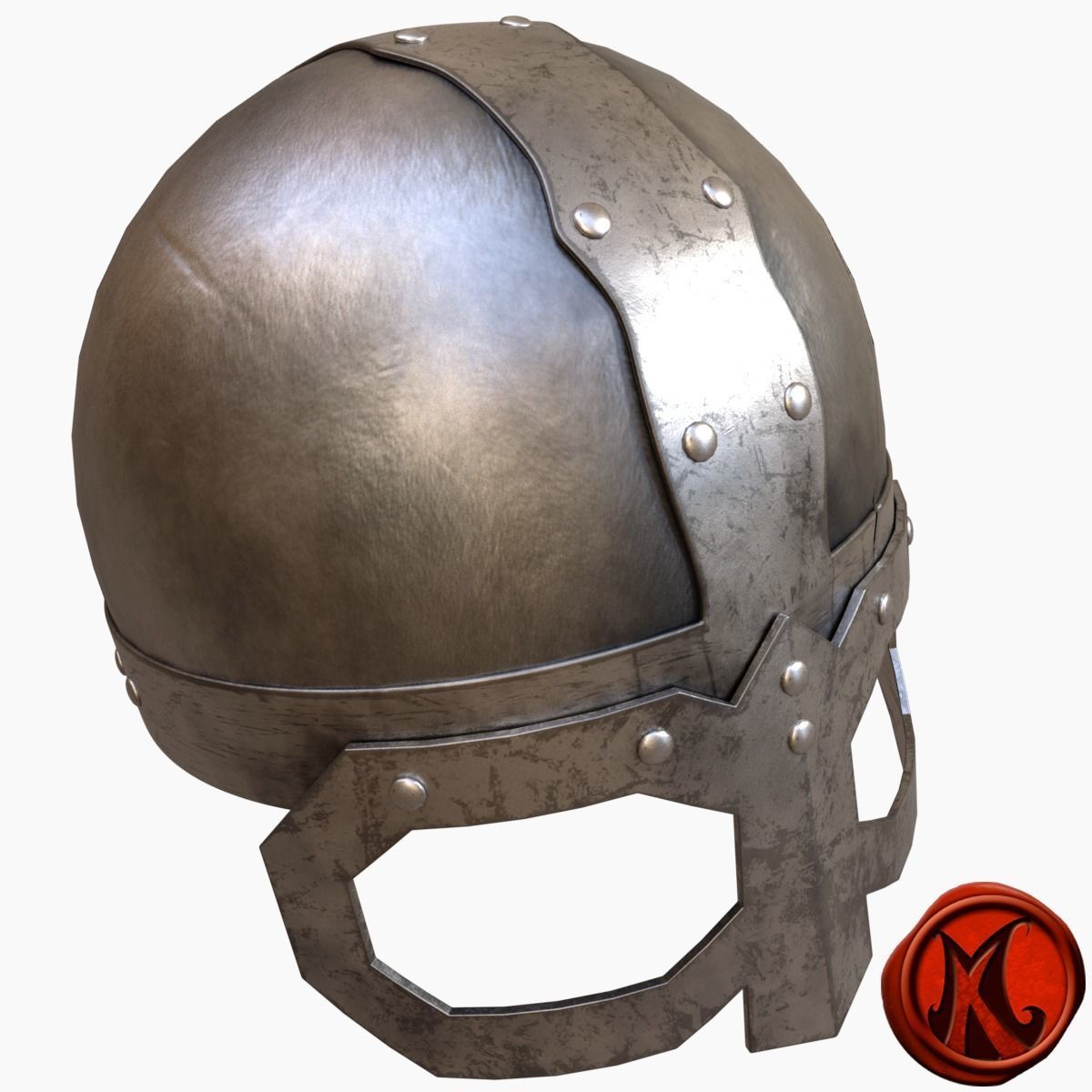 Medieval Helmet A Low-poly 3D model_2