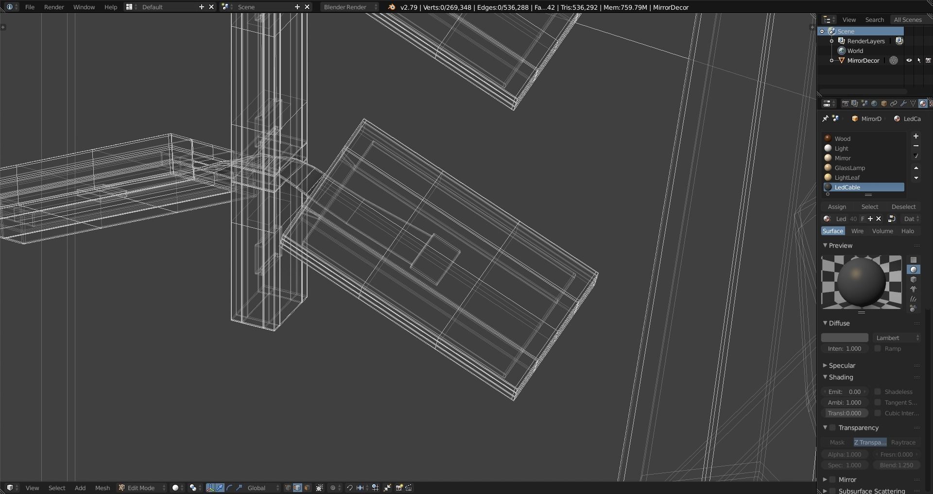 Mirror Decor Lamp Details Free 3D model_22