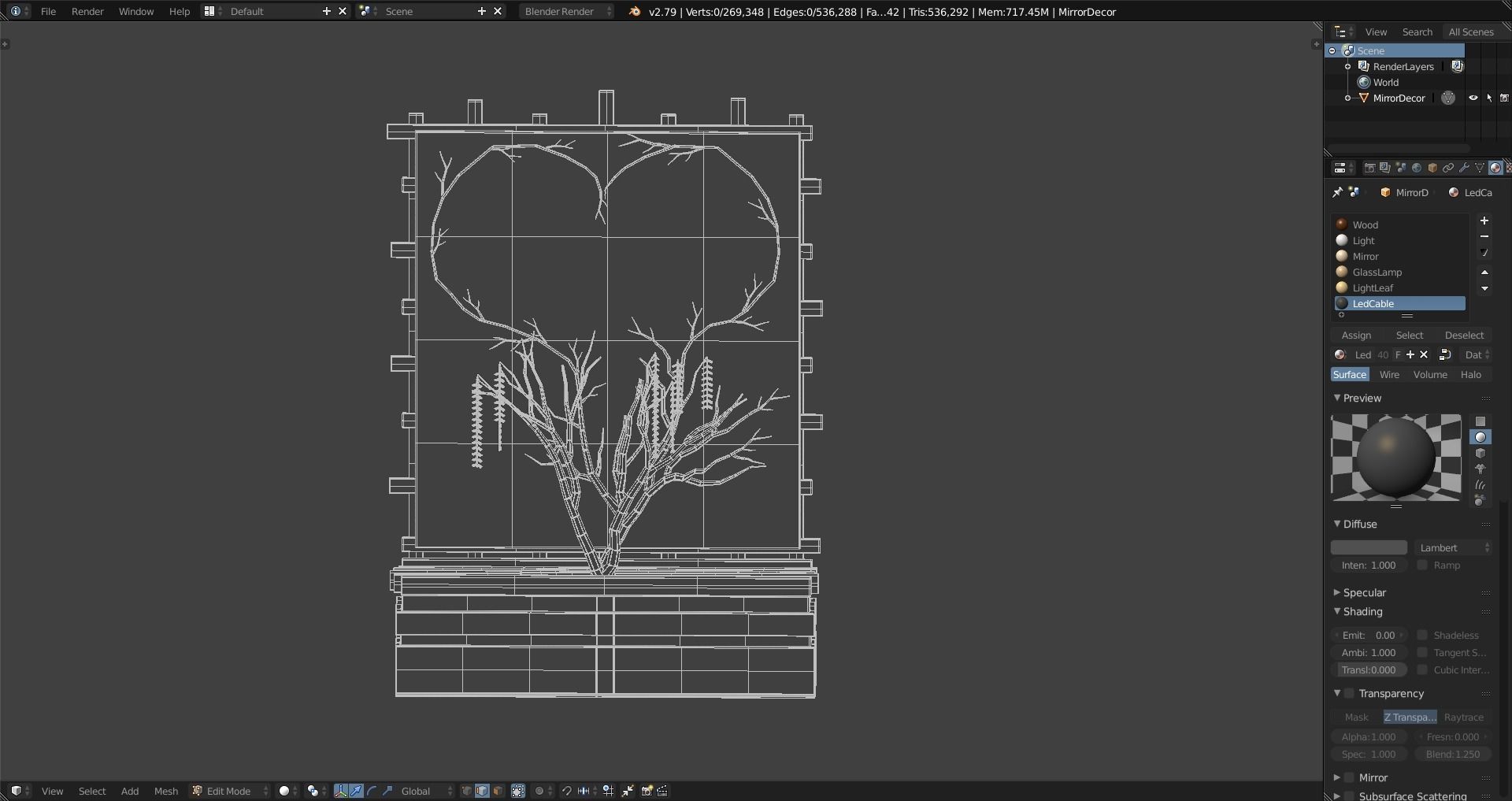 Mirror Decor Lamp Details Free 3D model_17