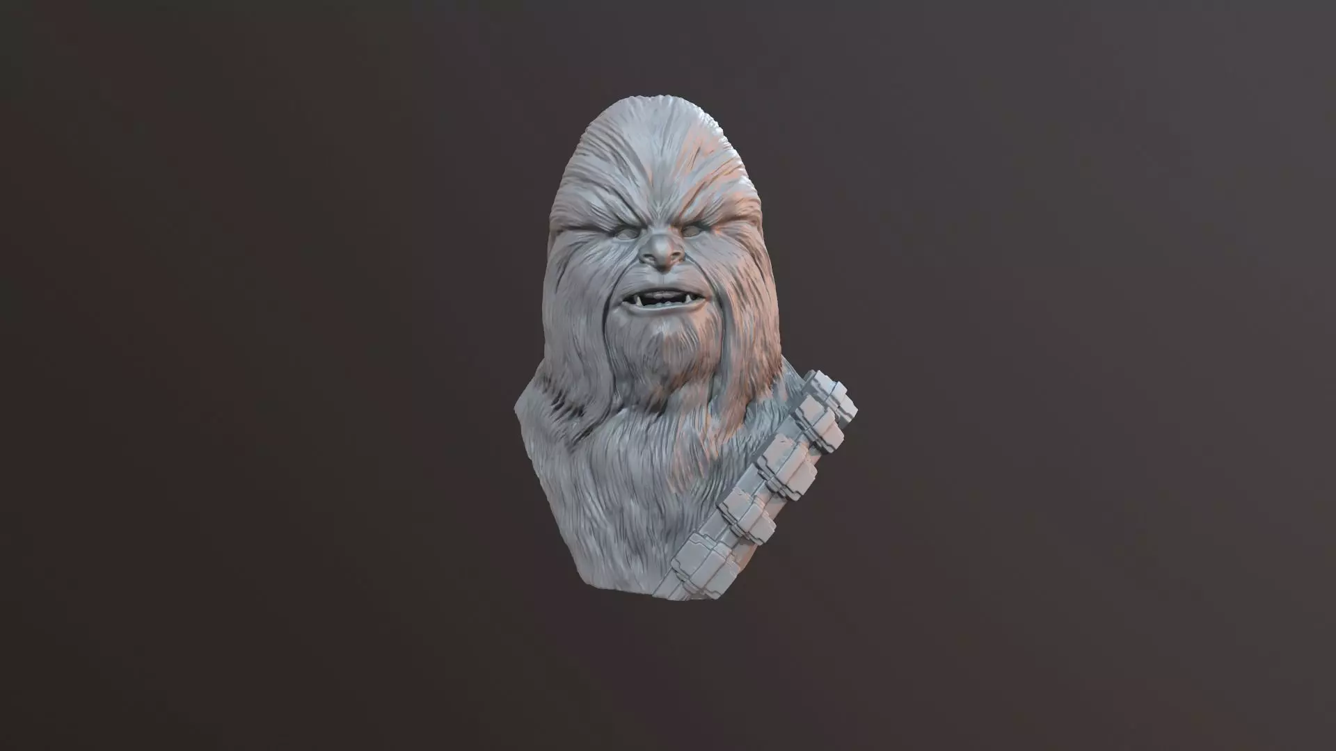 chewbacca bust 3D print model_0