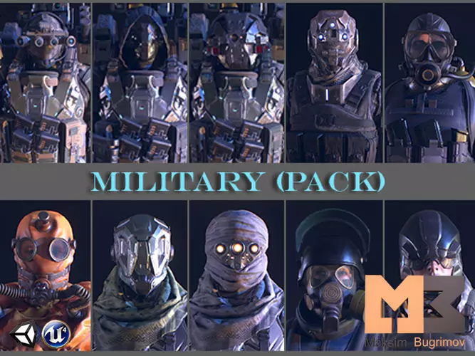 PBR Military Pack Low-poly 3D model_0