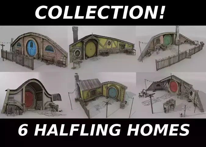 Halfling Home Collection Low-poly 3D model