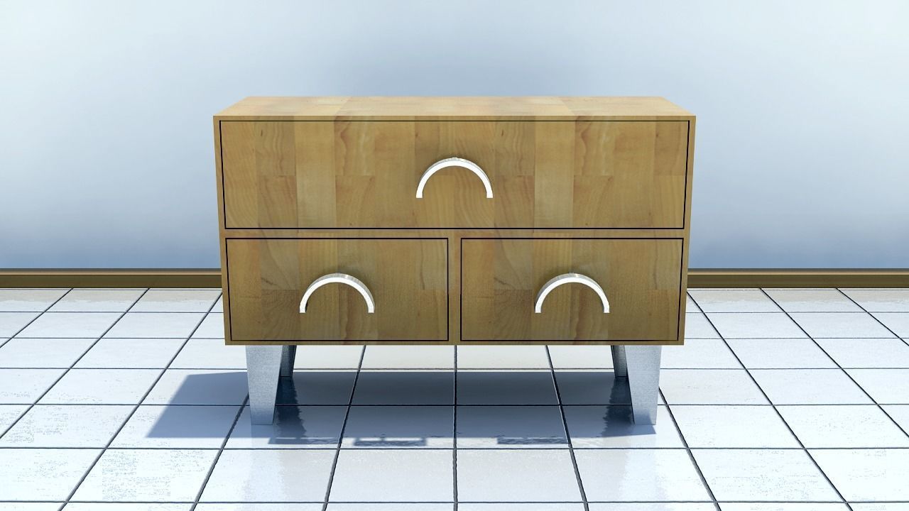 Living Room Cupboard 3D model_1