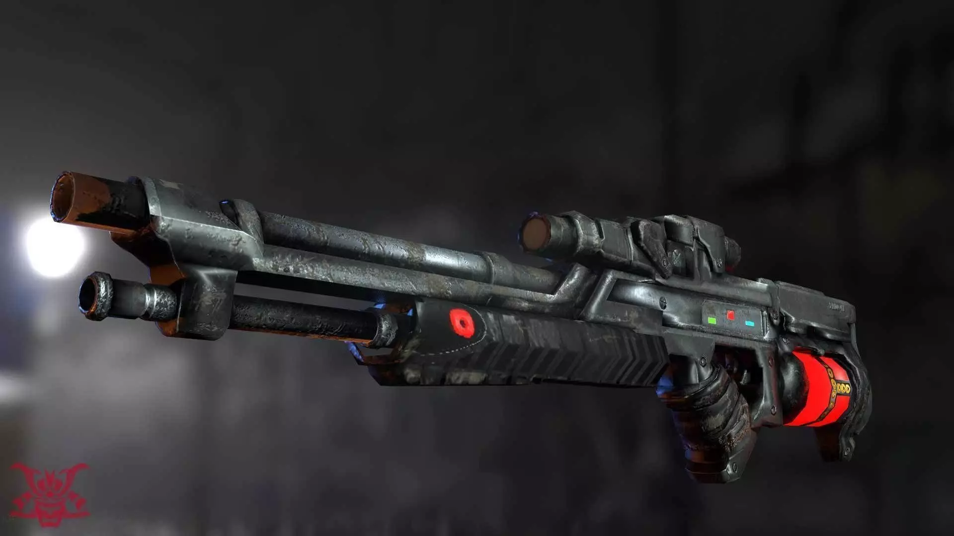 Futuristic Rifle Low-poly 3D model_0