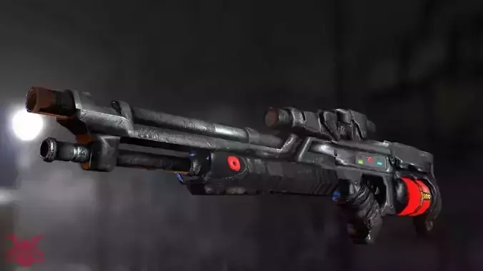 Futuristic Rifle Low-poly 3D model