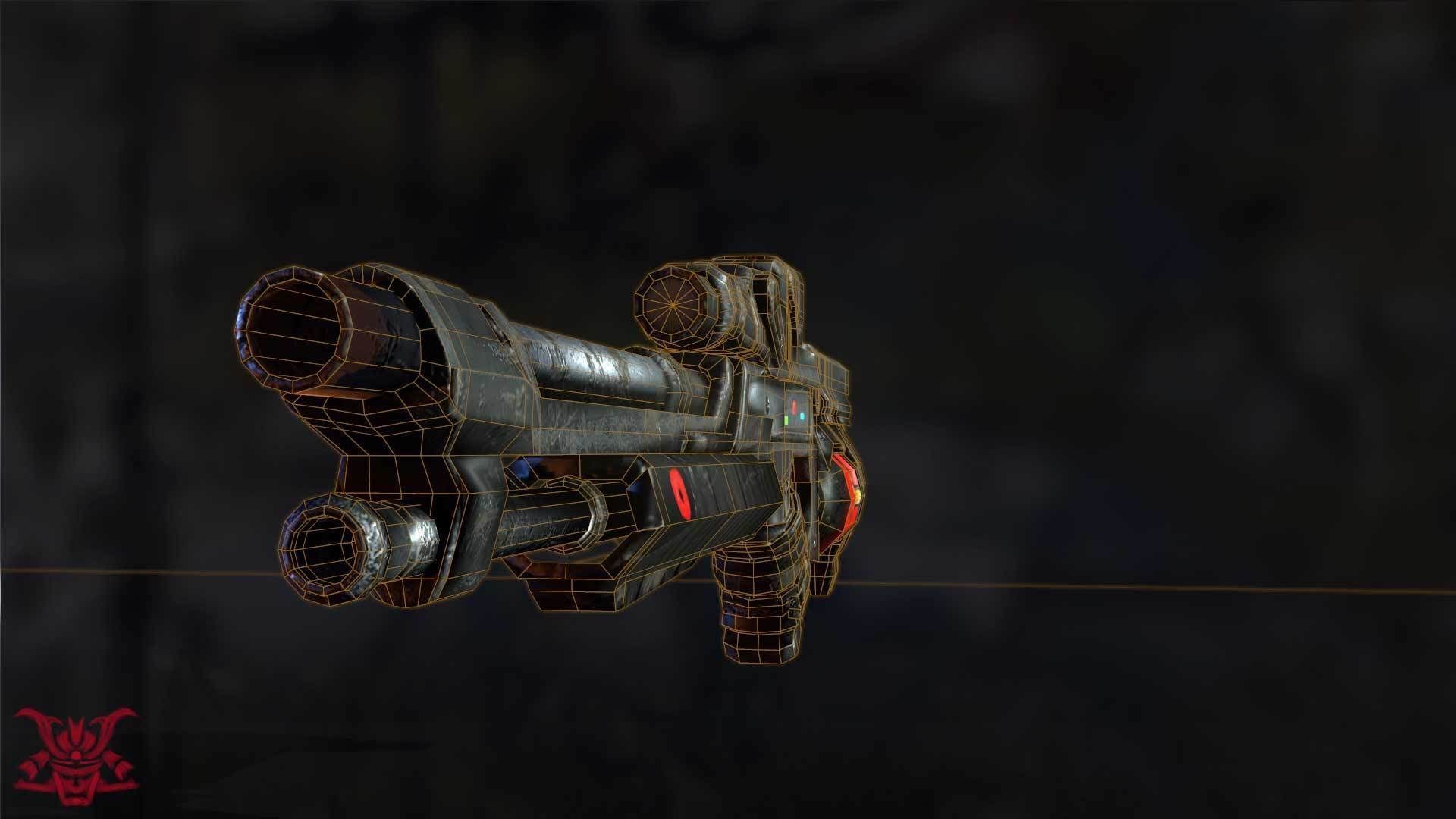 Futuristic Rifle Low-poly 3D model_7