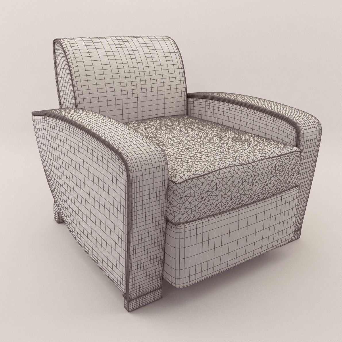Armchair - Art Deco 1920 3D model_4