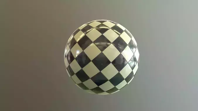 Polished marble checkers PBR 
