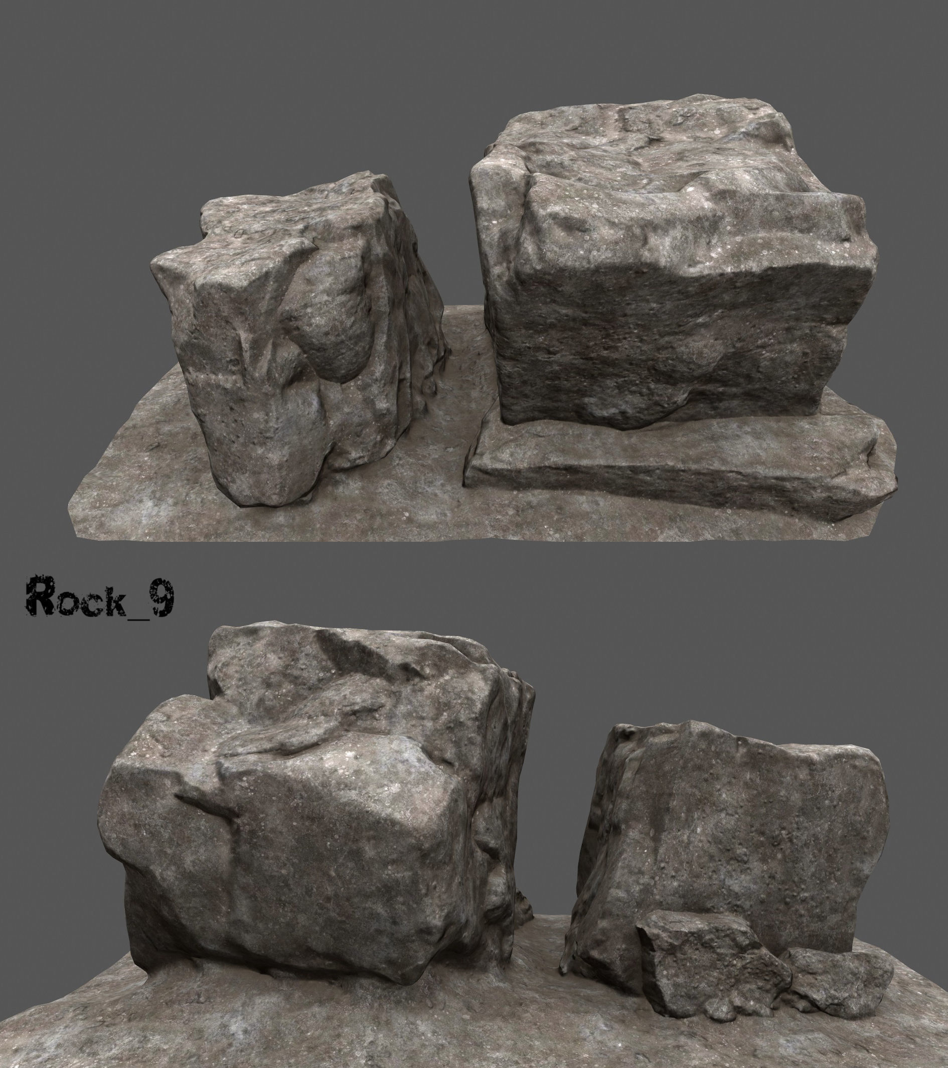 desert rocks Low-poly 3D model_9