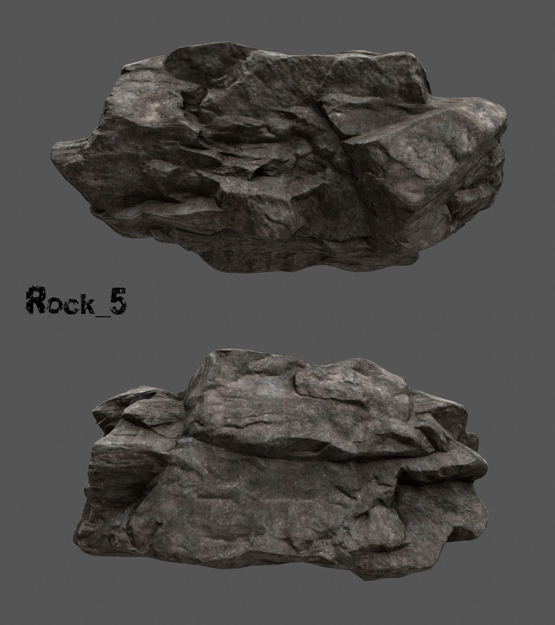 desert rocks Low-poly 3D model_8