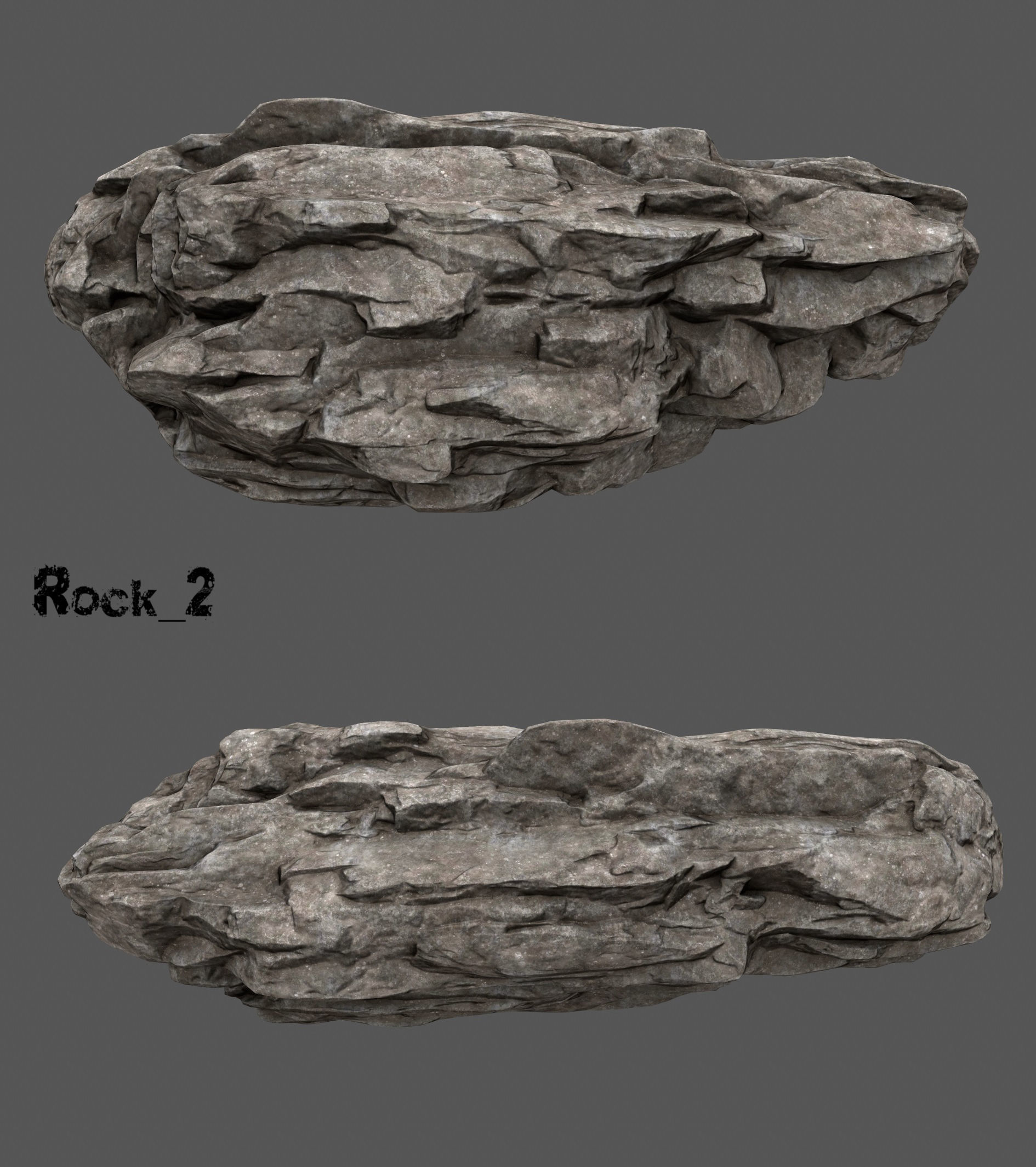 desert rocks Low-poly 3D model_6