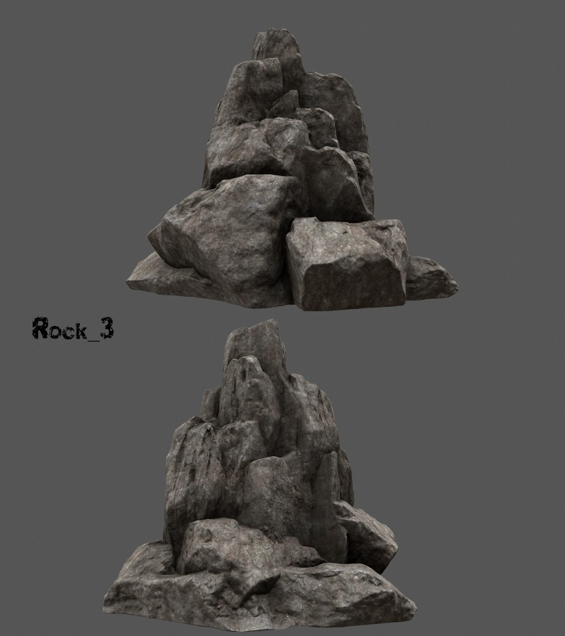 desert rocks Low-poly 3D model_5