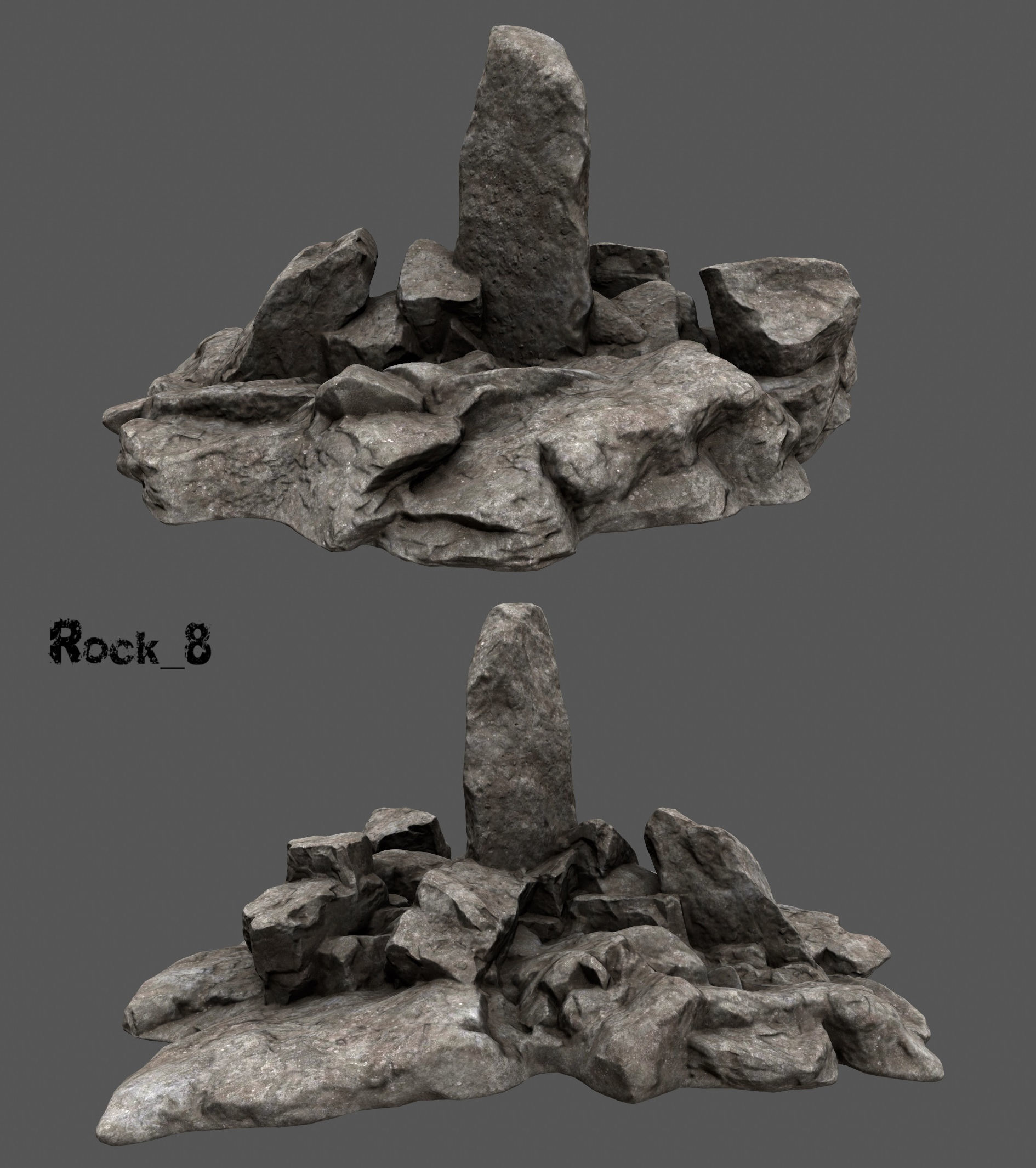 desert rocks Low-poly 3D model_1
