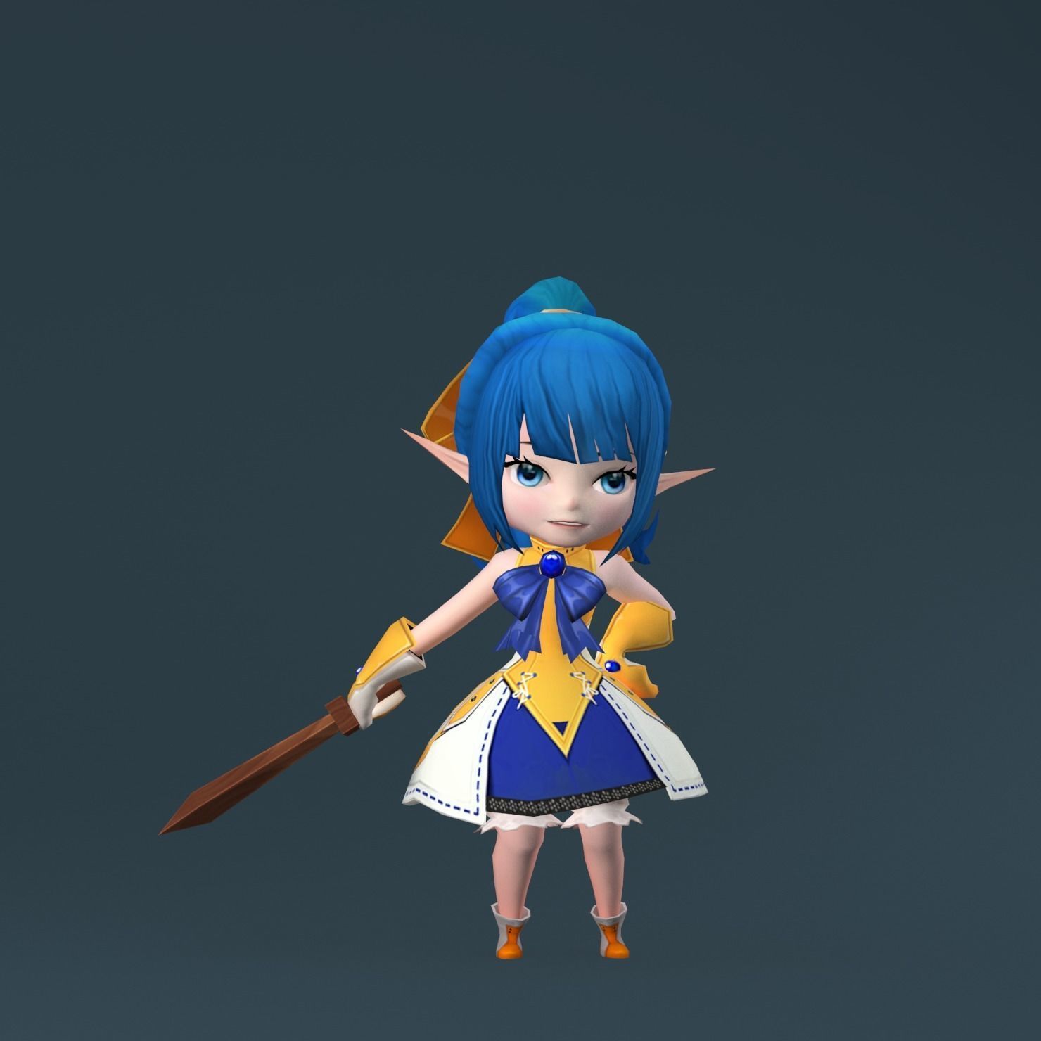 Gameready-Cena legend of zelda Low-poly 3D model_1