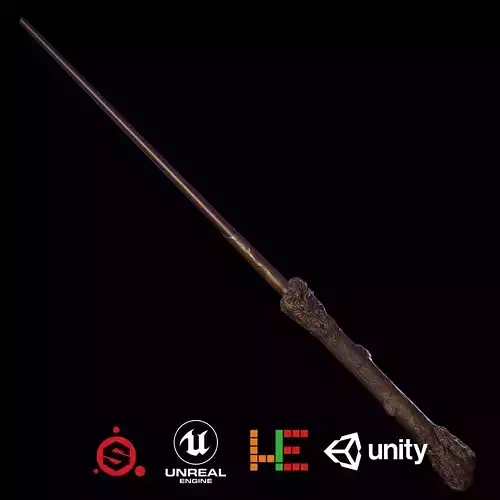 HIE Game Ready Wand D180213 Low-poly 3D model