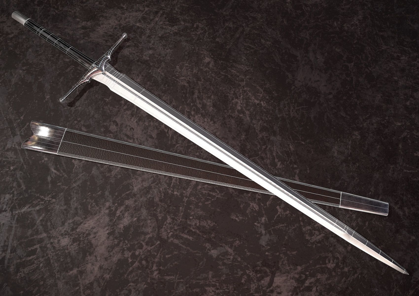 HIE Game Ready Sword D180226 Low-poly 3D model_17