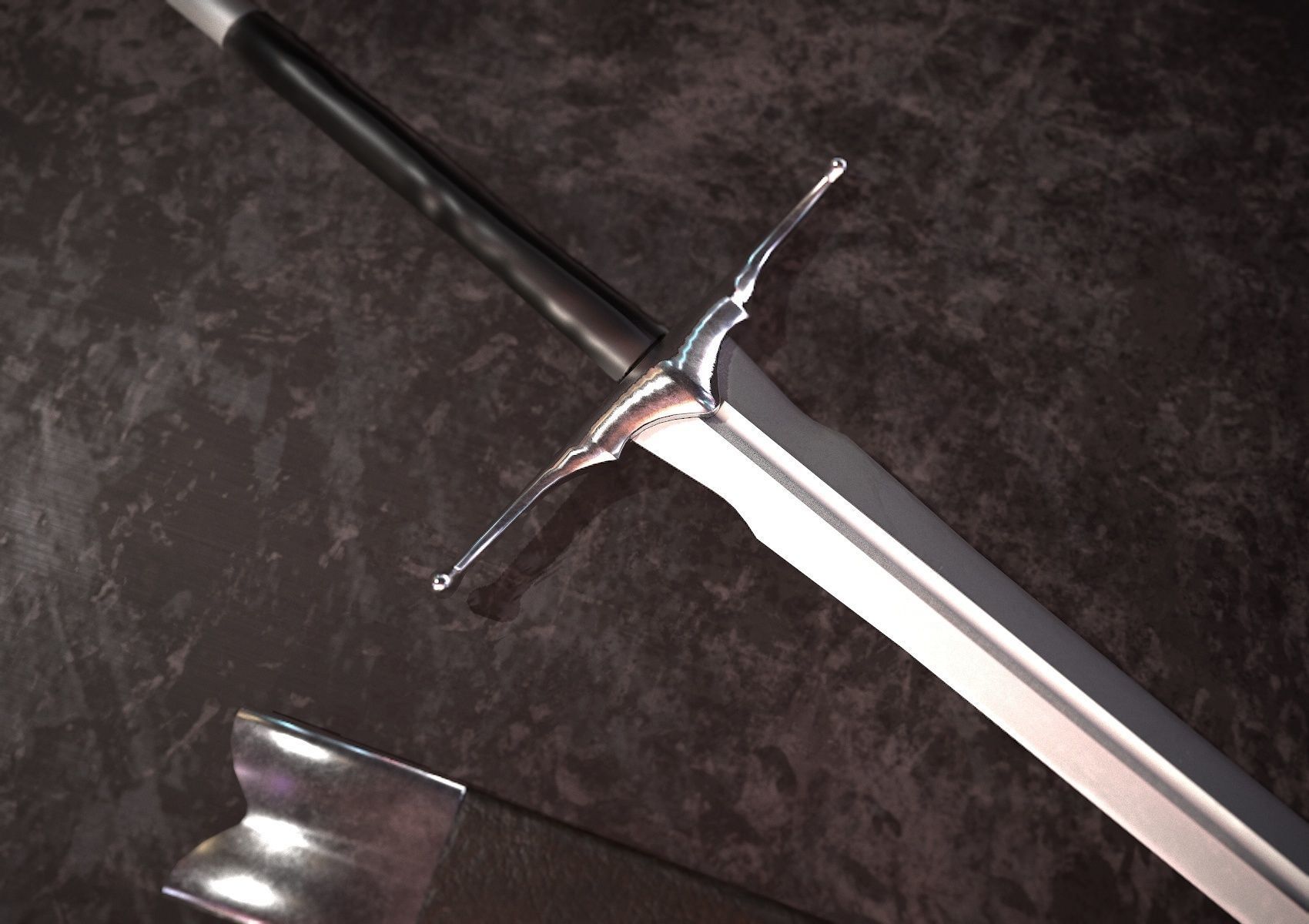 HIE Game Ready Sword D180226 Low-poly 3D model_6