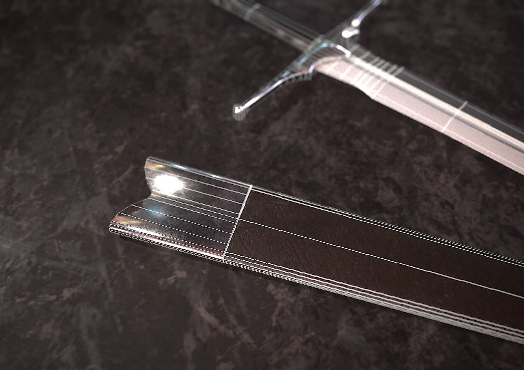 HIE Game Ready Sword D180226 Low-poly 3D model_5