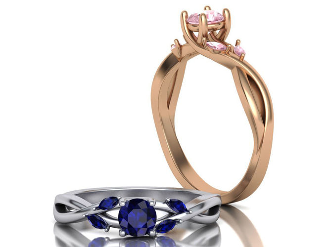 Unique Engagement ring 0137 3D print model