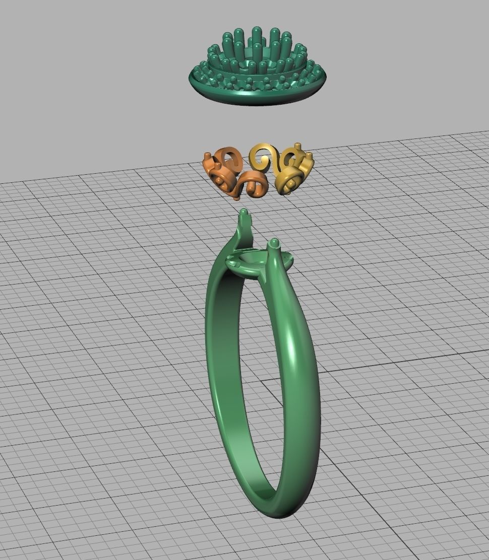 Paradise Own design Engagement ring printable 3dmodel 3D print model_9