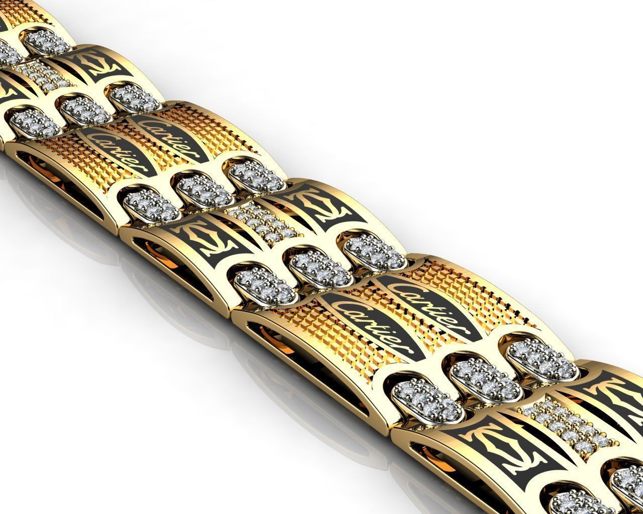 Gold Mens Bracelets C 3D print model_1