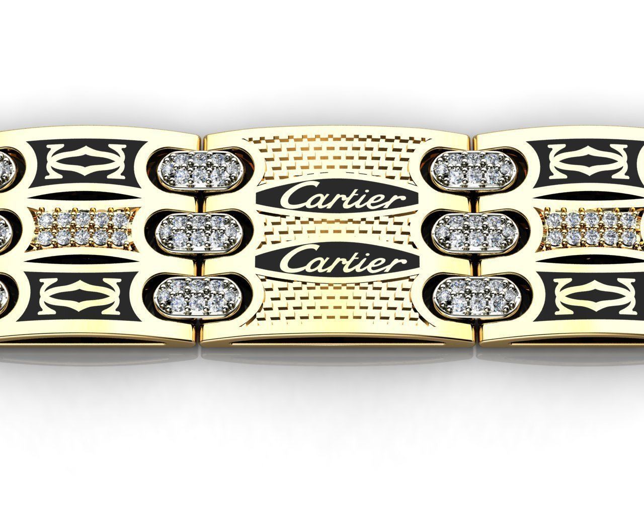 Gold Mens Bracelets C 3D print model_2