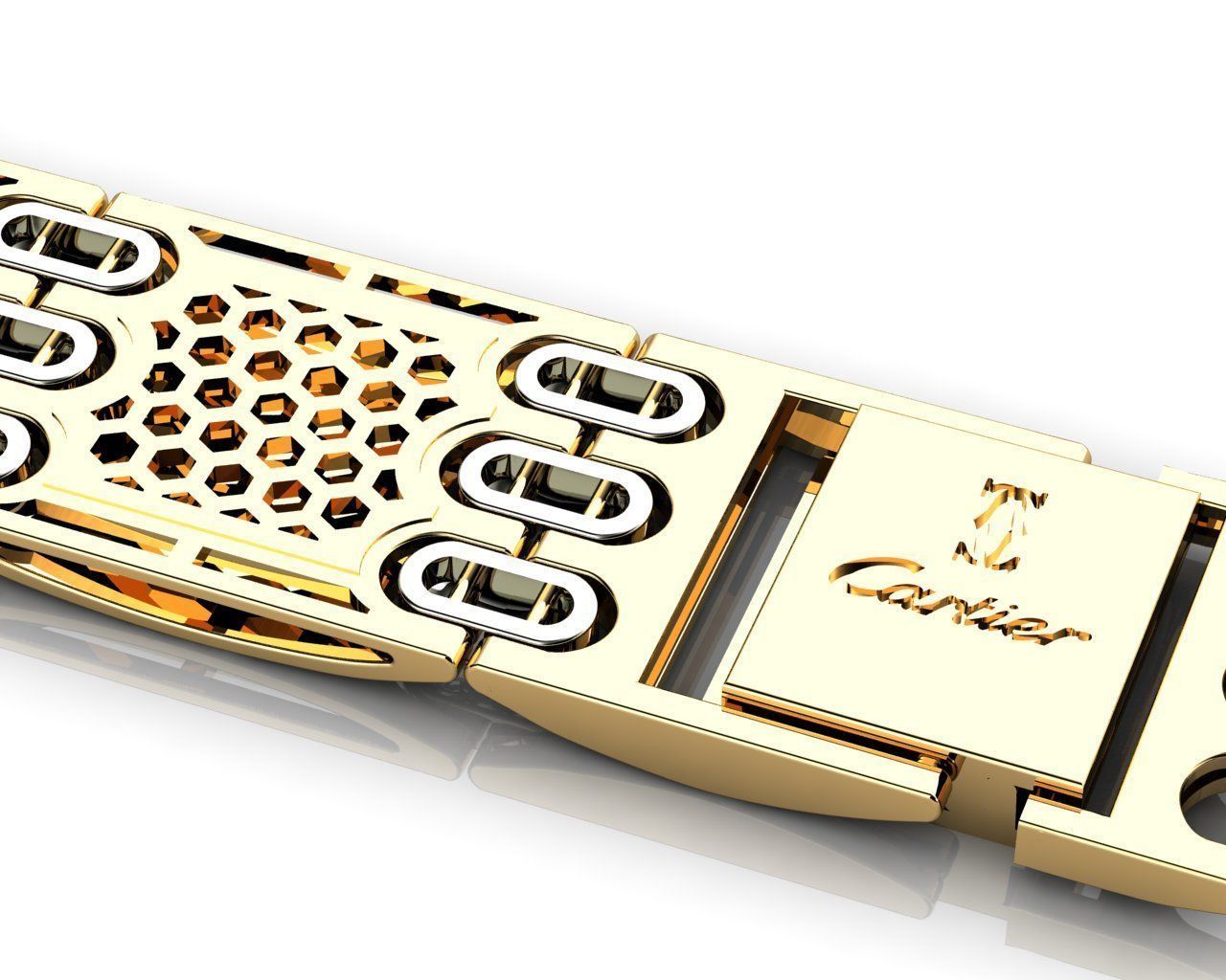 Gold Mens Bracelets C 3D print model_10