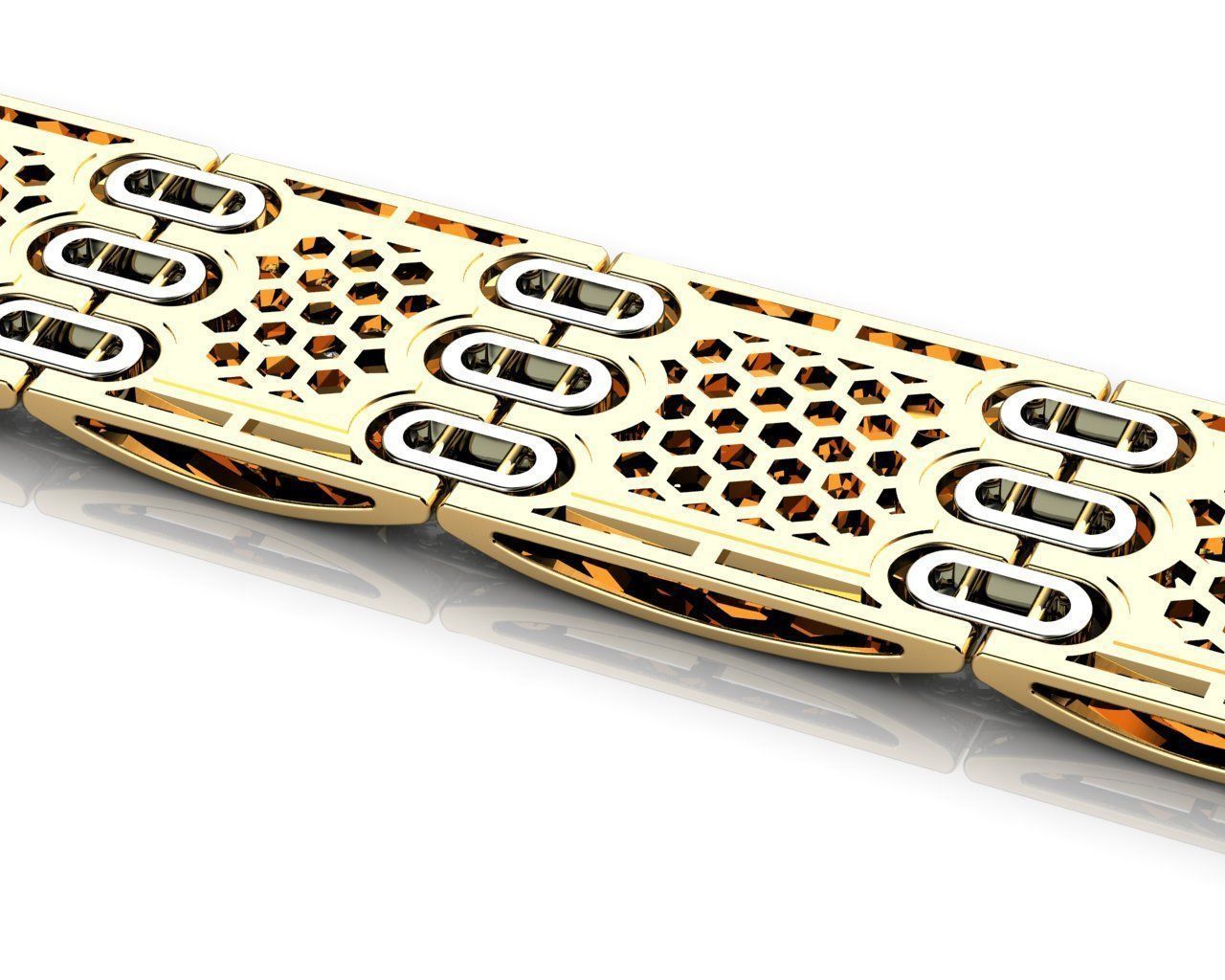 Gold Mens Bracelets C 3D print model_9