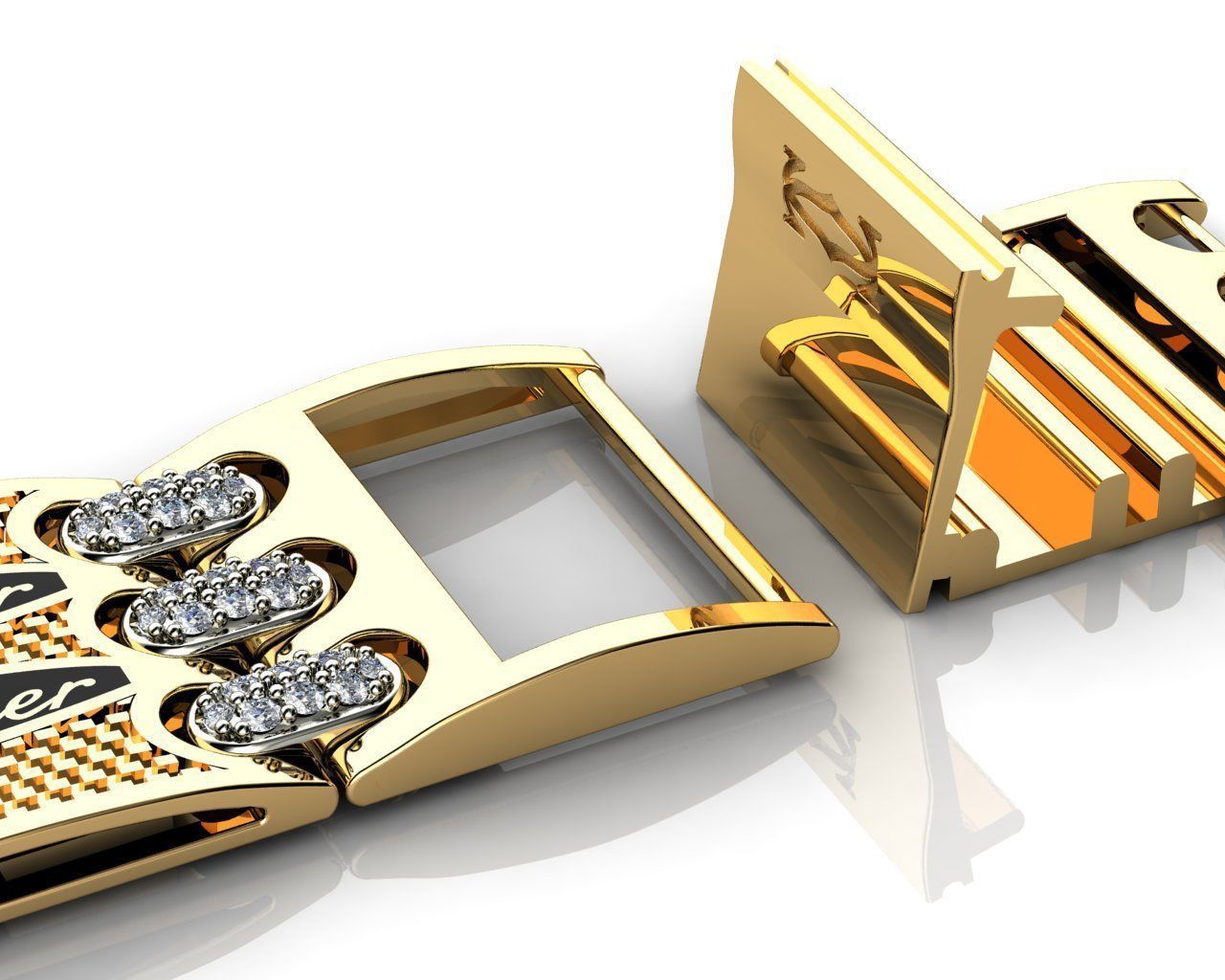 Gold Mens Bracelets C 3D print model_7