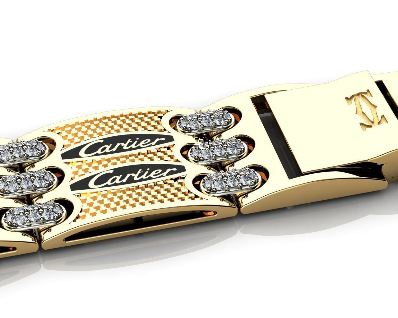 Gold Mens Bracelets C 3D print model_4