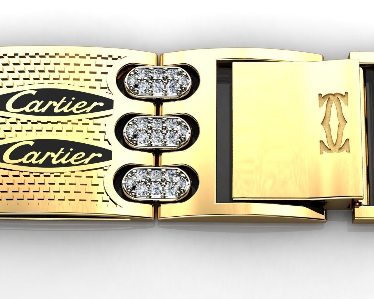 Gold Mens Bracelets C 3D print model_5