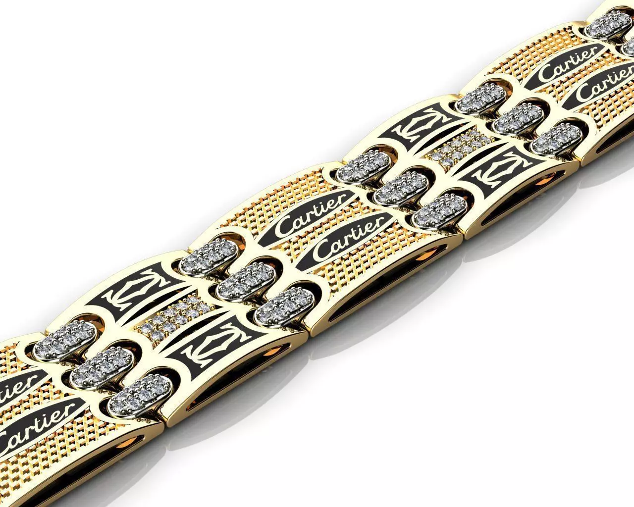 Gold Mens Bracelets C 3D print model_0