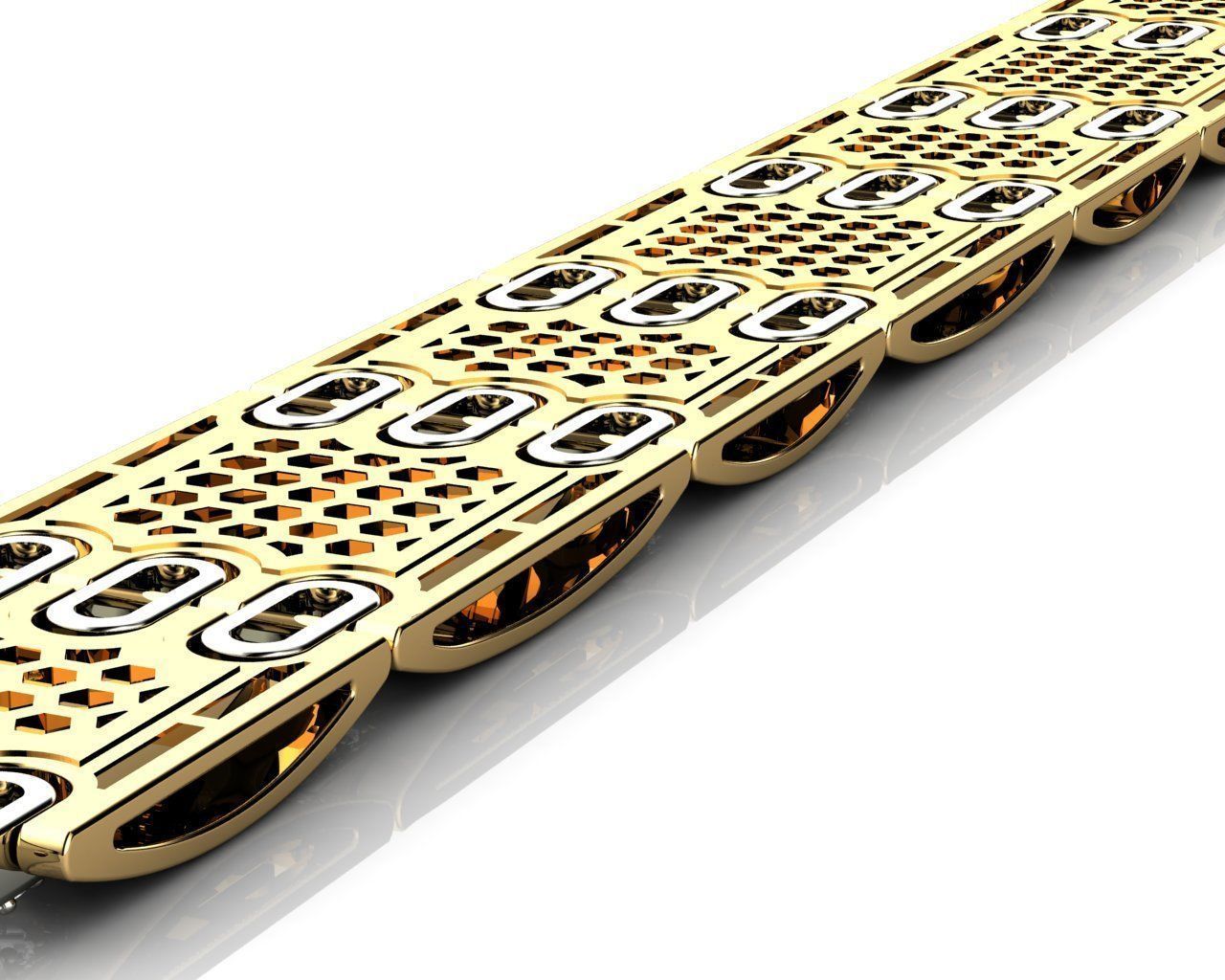 Gold Mens Bracelets C 3D print model_8