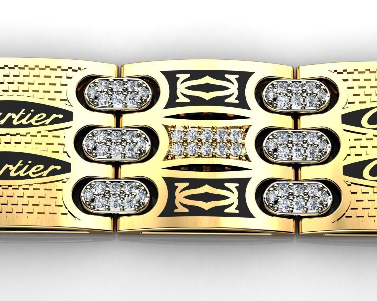 Gold Mens Bracelets C 3D print model_3