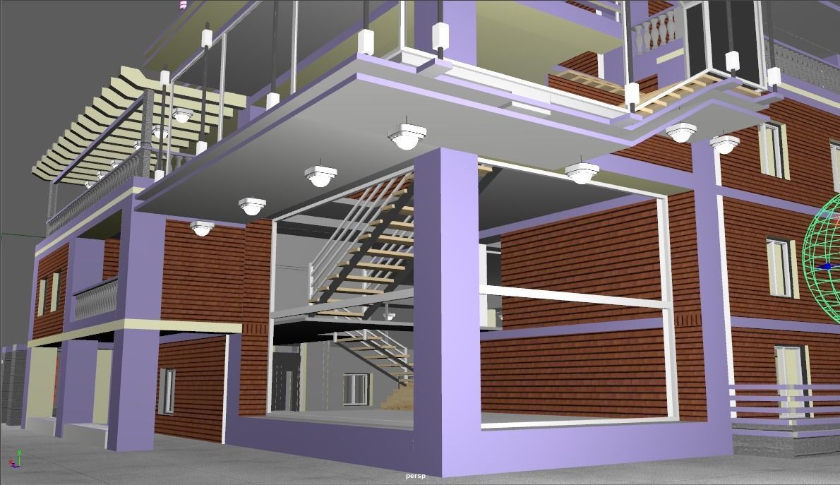 Modern Villa  Low-poly 3D model_6