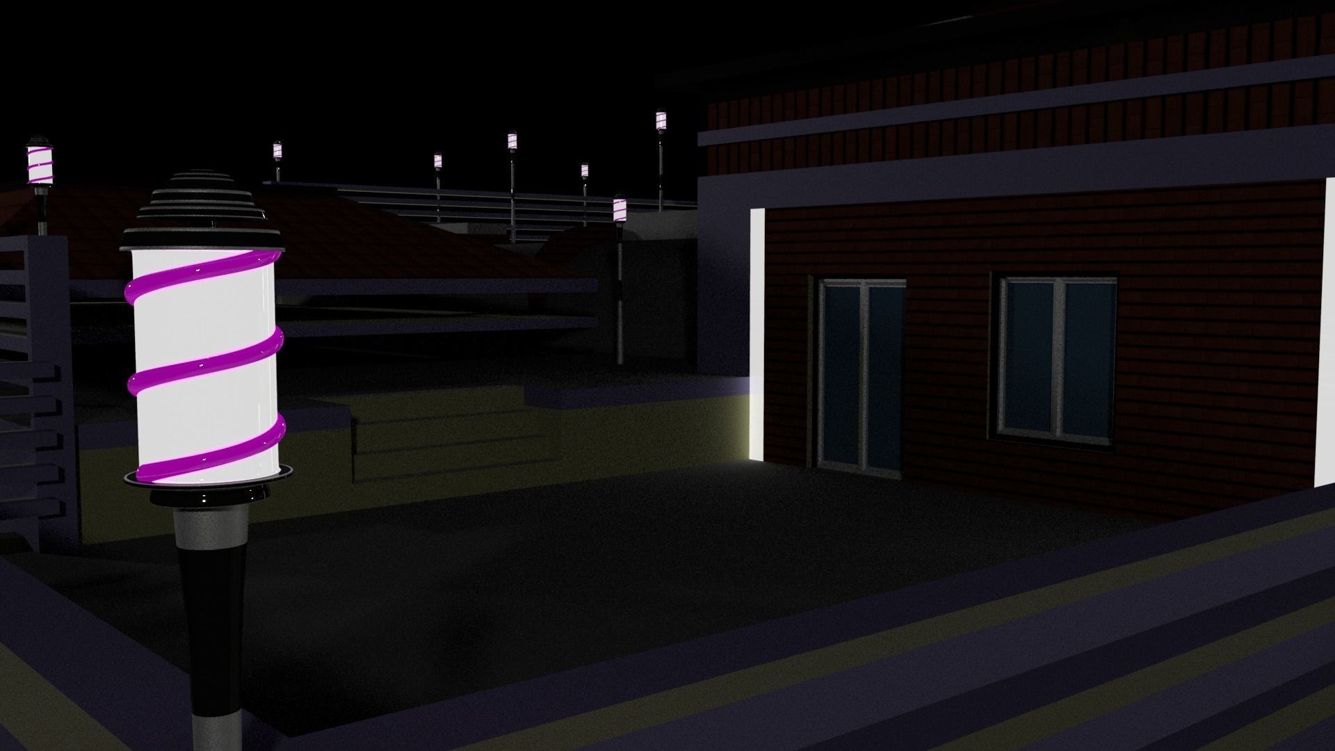 Modern Villa  Low-poly 3D model_8