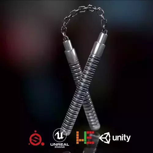 HIE Game Ready Nunchaku Low-poly 3D model