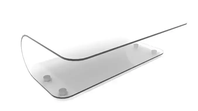 Curved Glass Bend Coffee Table 3D model