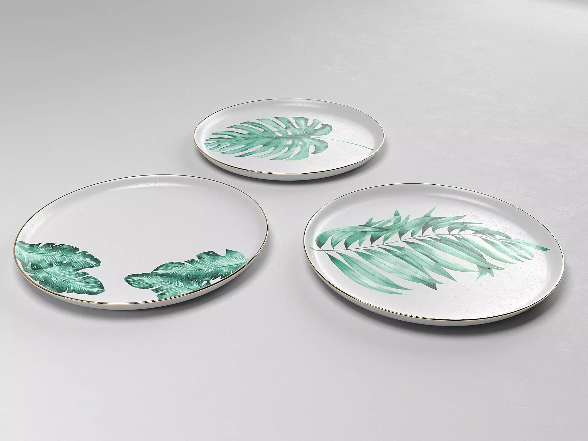 Tropical Set Plates Free 3D model