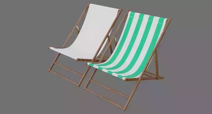 Beach Chair 1A Low-poly 3D model