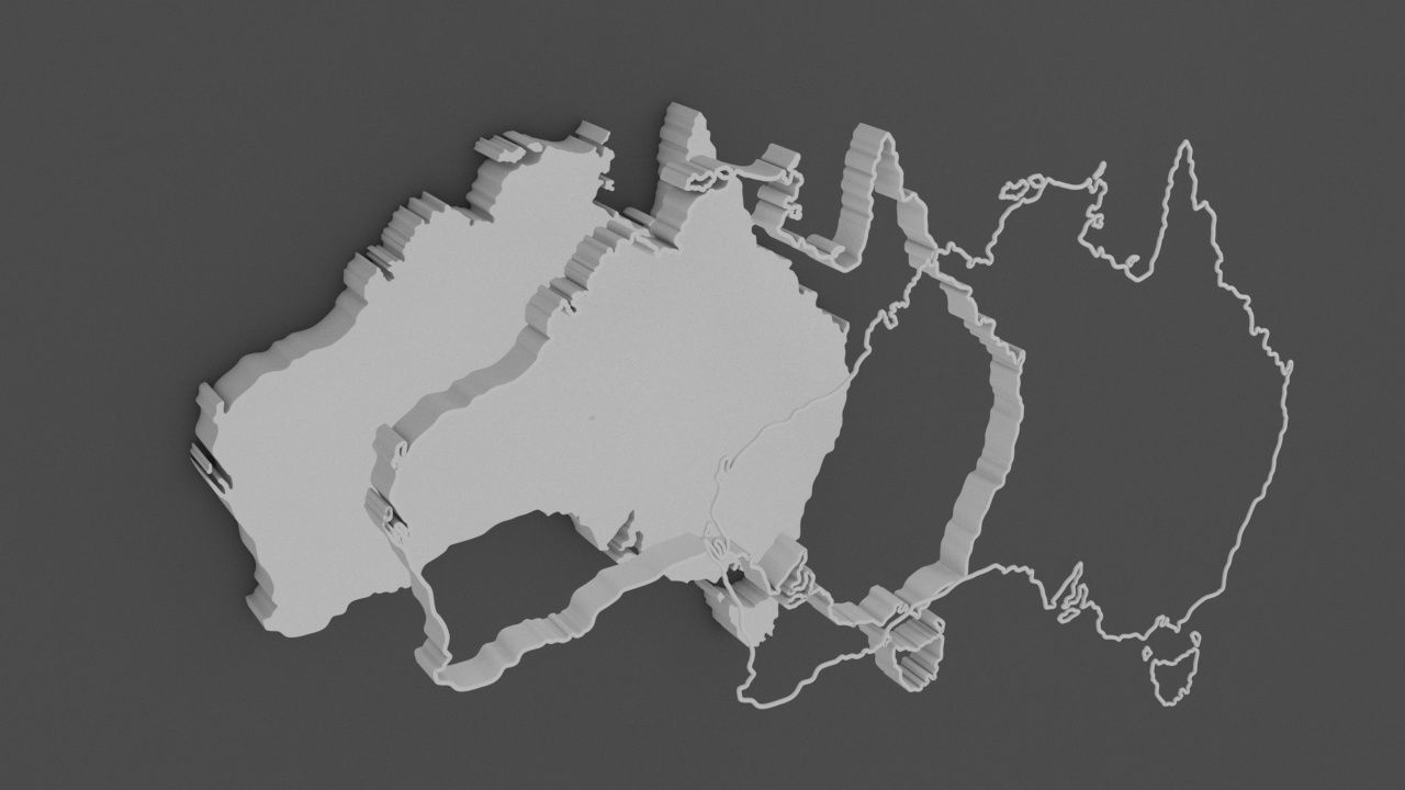 Australia Map 3D model_2