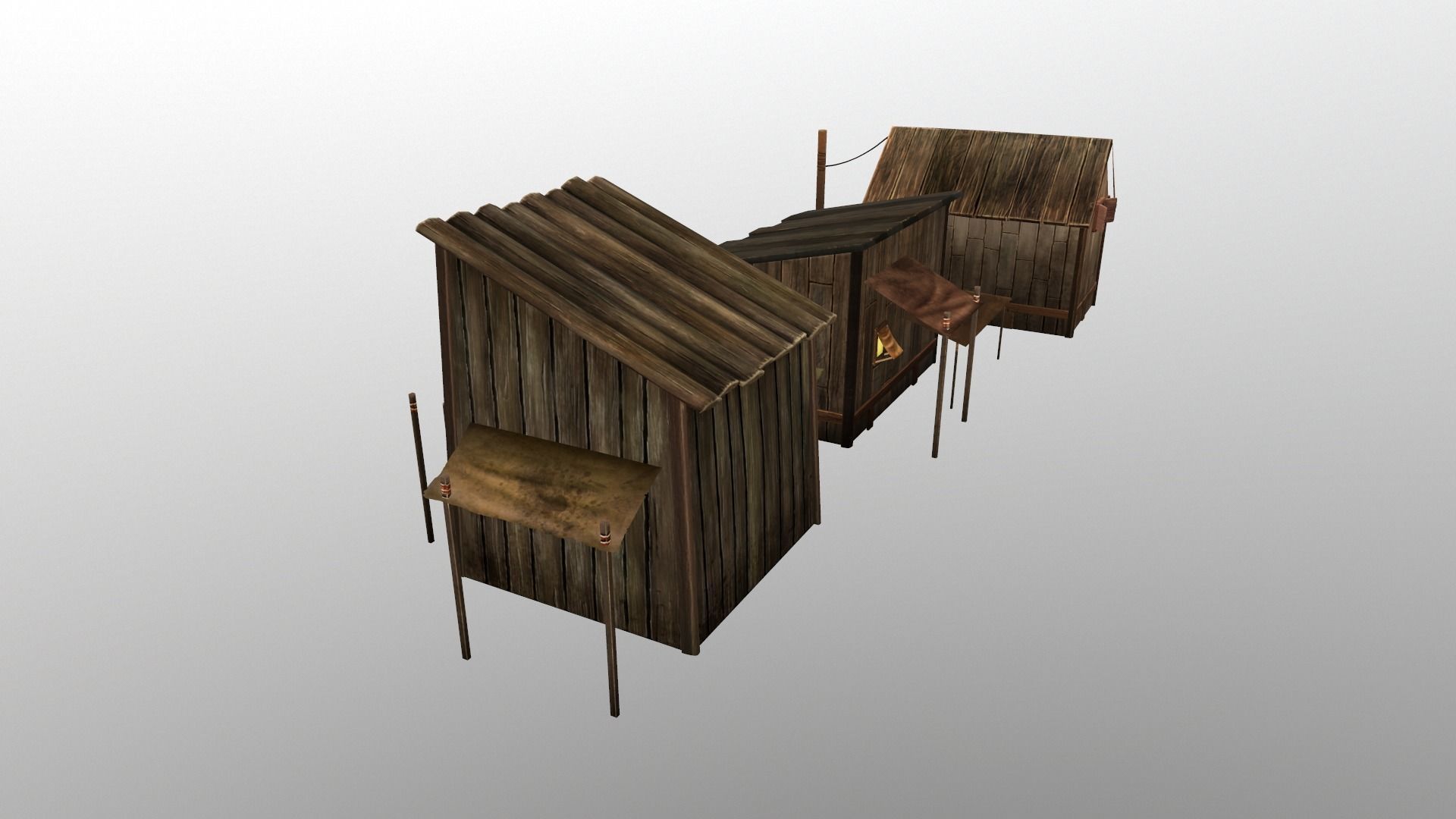 wood house Low-poly 3D model_7