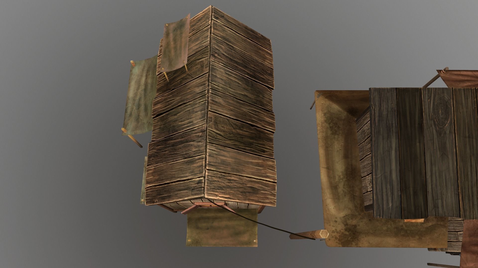 wood house Low-poly 3D model_12