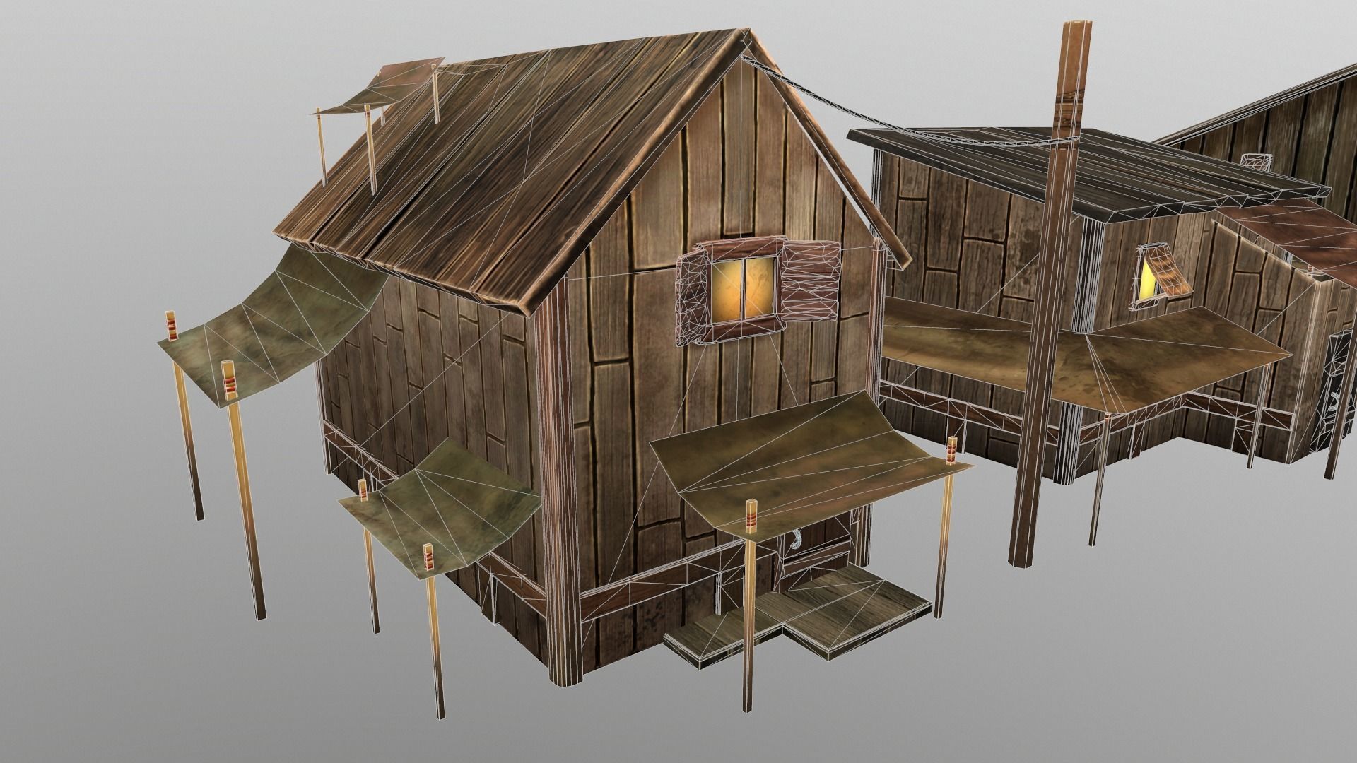 wood house Low-poly 3D model_18
