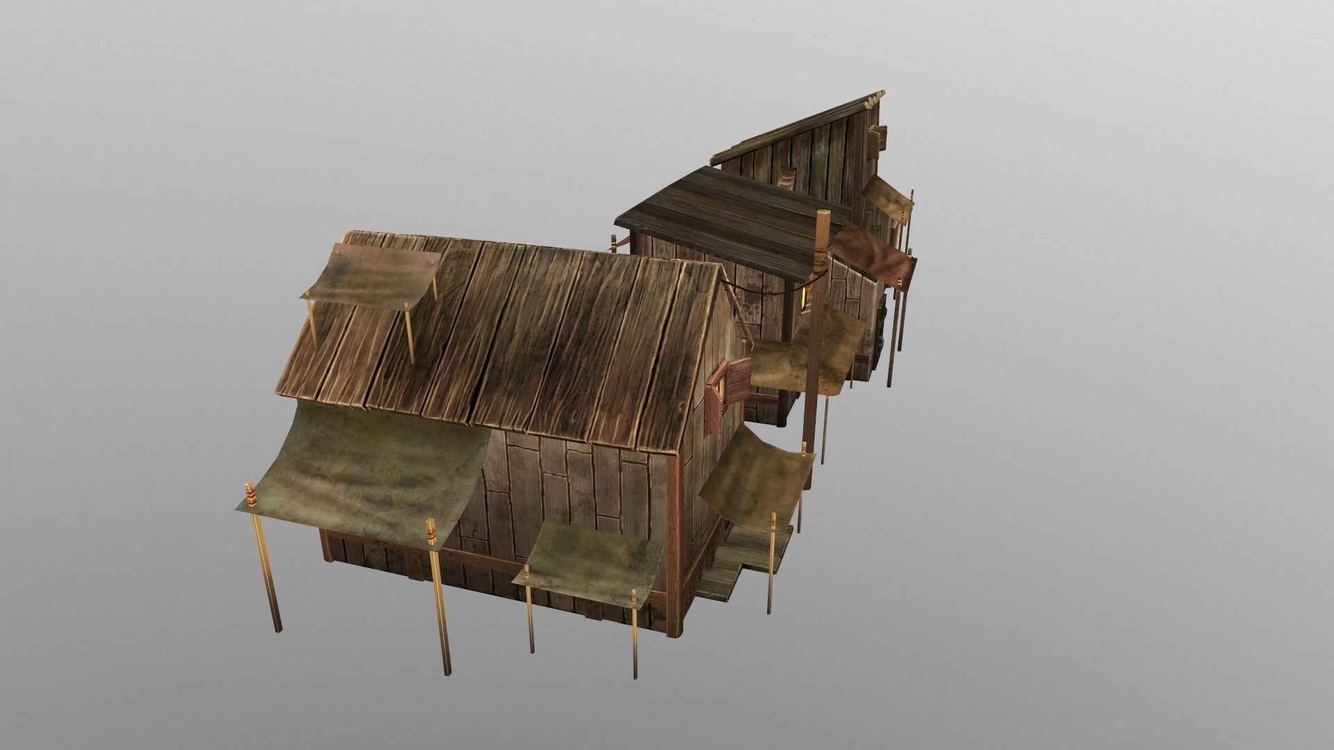 wood house Low-poly 3D model_3