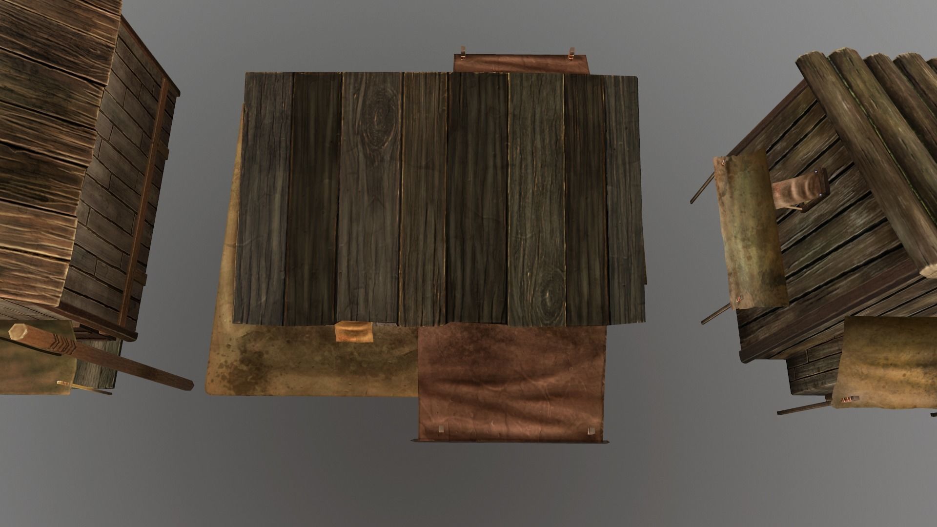 wood house Low-poly 3D model_9