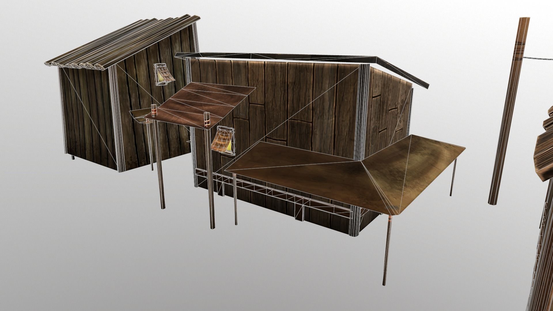wood house Low-poly 3D model_17