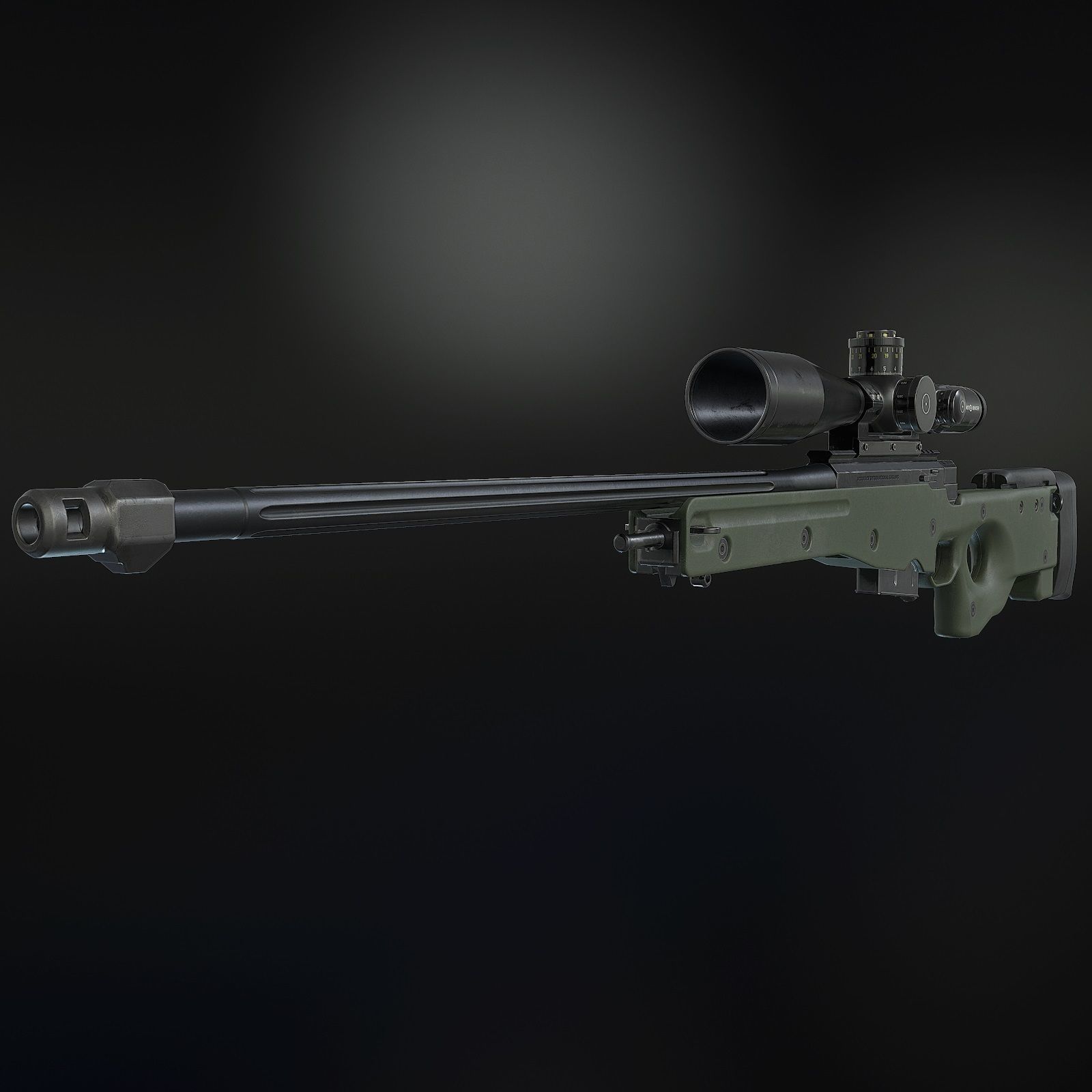AWM Sniper Rifle Low-poly 3D model_3
