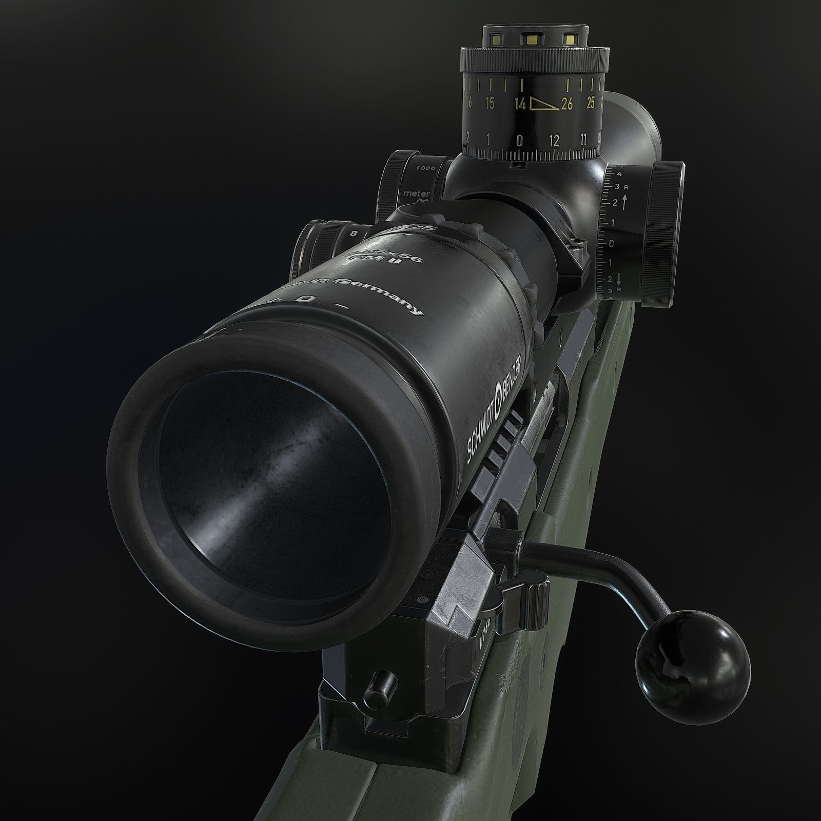 AWM Sniper Rifle Low-poly 3D model_10