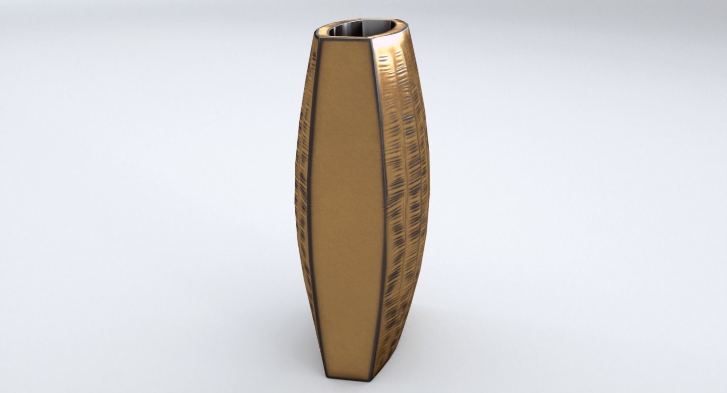 3D model Carver Brass Narrow Vase VR / AR / lowpoly CGTrader
